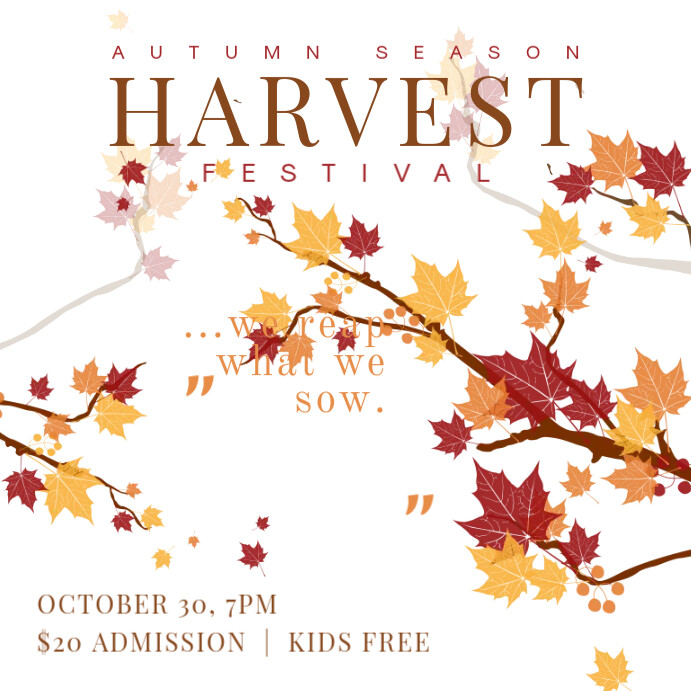 Fall Festival Event Square Ad Template Instagram Post