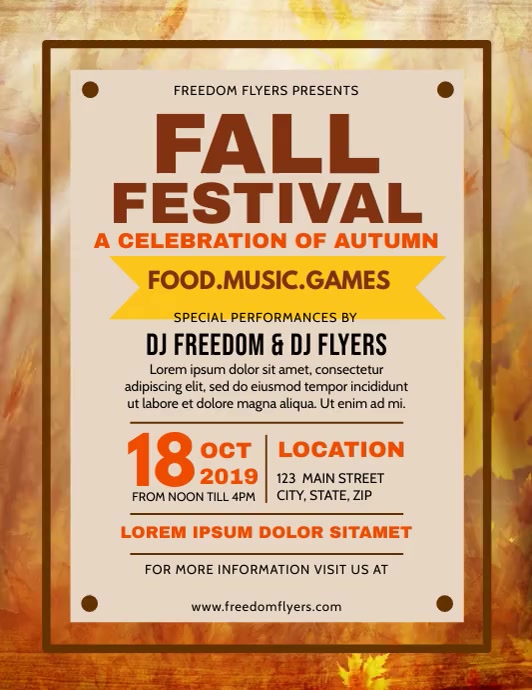 Herbst Festival Flyer Vorlage Postermywall