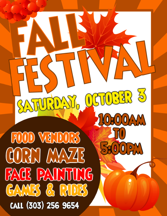 Fall Festival Flyer Løbeseddel (US Letter) template