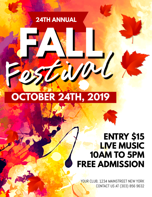 Fall Festival Flyer Template PosterMyWall Fall Festival Flyer Template PosterMyWall