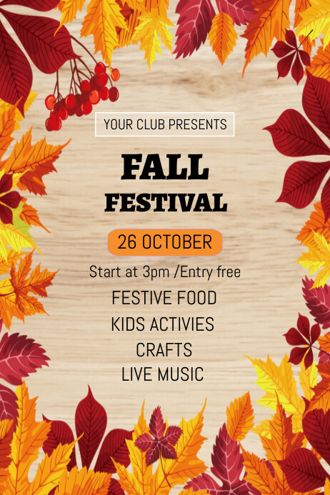 Fall festival flyer template | PosterMyWall