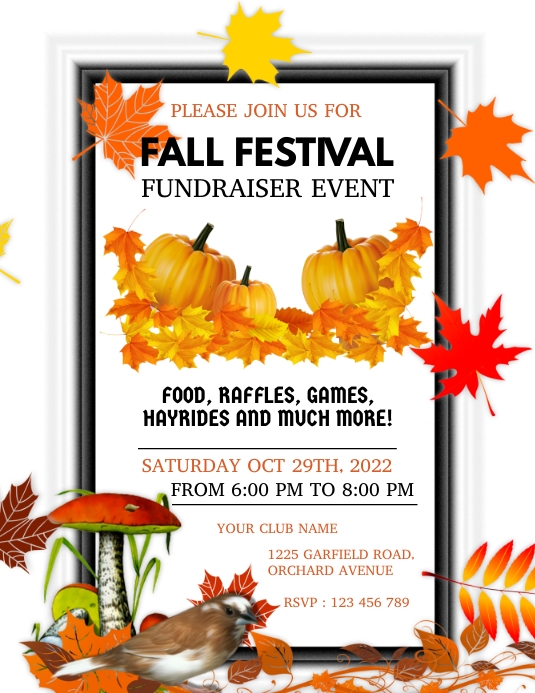Fall Festival Fundraiser Event Template | PosterMyWall