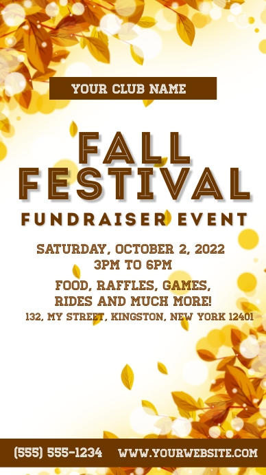 Fall Raffle Poster Fall Festival Fundraiser Event Instagram Stor Template | PosterMyWall