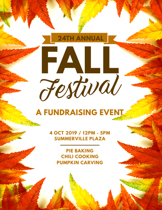 Fall Raffle Poster Fall Festival Fundraising Flyer Template | PosterMyWall