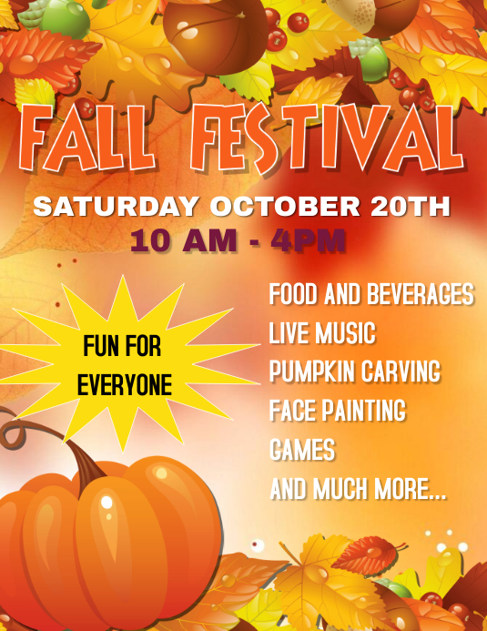 October Fall Flyer FALL FESTIVAL OCTOBER FEST Template | PosterMyWall