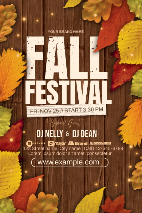 Fall Incentive Poster Brown Fall Festival Posters Template | PosterMyWall
