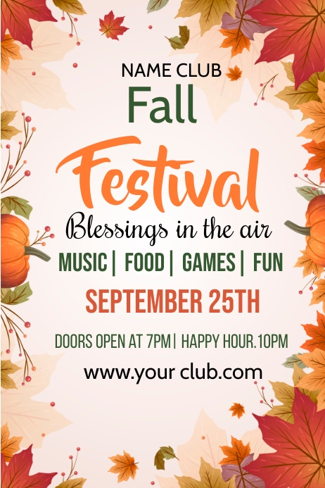 fall festival poster Template | PosterMyWall