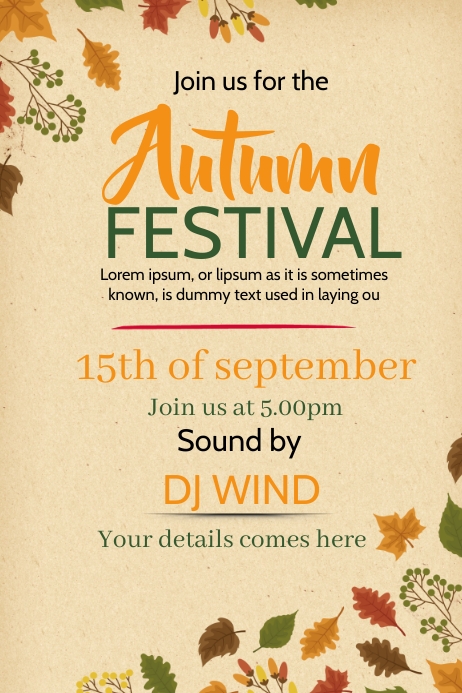 fall festival poster Template | PosterMyWall