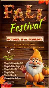 Fall festival poster template Цифровой дисплей (9 : 16)
