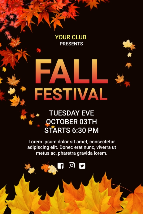 Fall Pageant Template Fall Festival Template | PosterMyWall