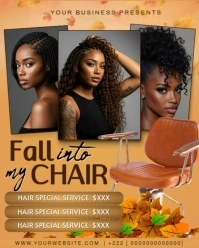 Fall hair appointment booking flyer Instagram Portrait template