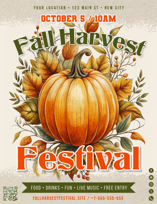 Fall Flyers Fall Harvest Festival Flyer Template | PosterMyWall