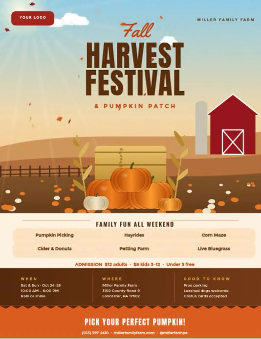 Fall Harvest Festival Flyers Template | PosterMyWall