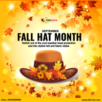 Fall Hat Month Promotion Instagram Plasing template