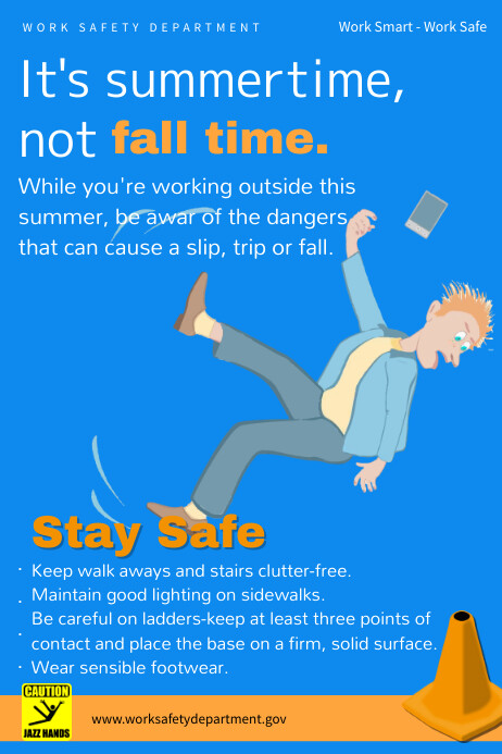 Wall Fall Risk Poster Szablon Fall Hazards Work Safety Poster Template | PosterMyWall