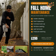 Green Fall Home Maintenance Post Instagram Template
