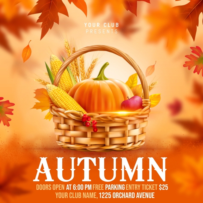 fall instagram post Template | PosterMyWall