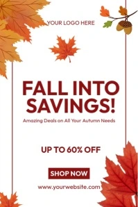 Fall Into Savings Plakkaat template