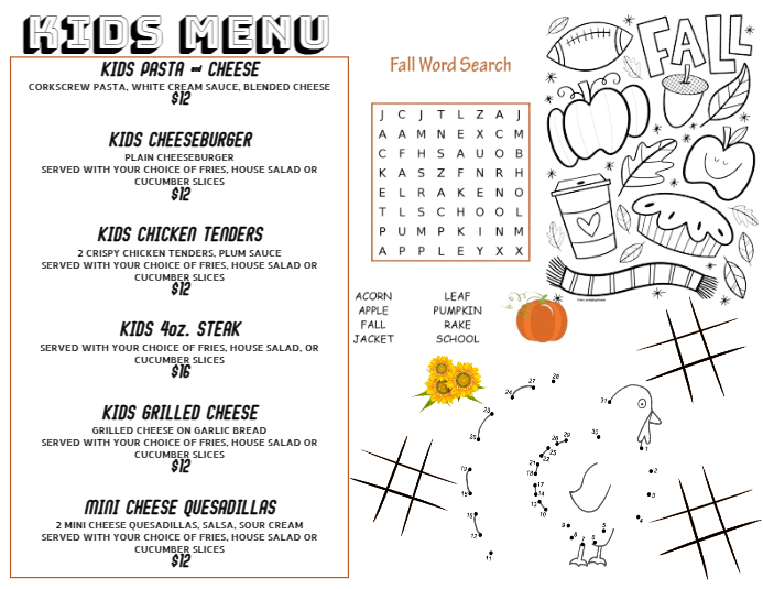 Fall Kids Menu Template | PosterMyWall