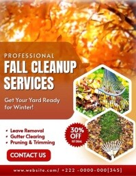 Fall Lawn Cleanup Flyer Template Рекламная листовка (US Letter)