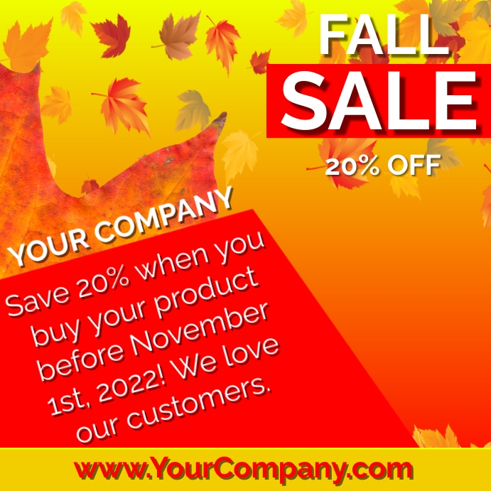 Copy of Fall leaves Background ad sales | PosterMyWall