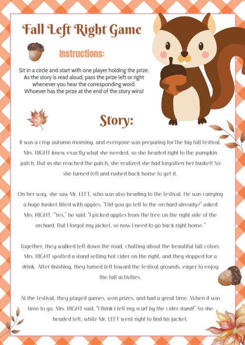 Fall Left Right Game Template | PosterMyWall