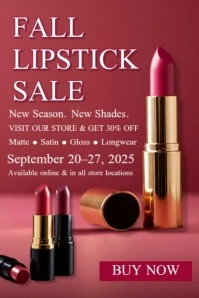 Fall Lipstick Sale Ad Poster template