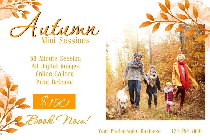 Fall Mini Session Template | PosterMyWall