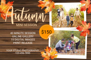 Braun Autumn Photography Session ป้าย Template