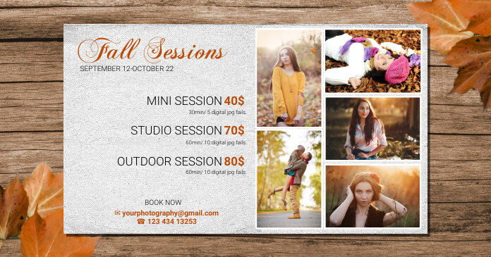 Fall Session Text Copy of Fall mini Session Template for facebook | PosterMyWall