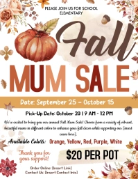 Fall Mum Sale Fundraiser Flyer Editable Templ template