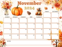 FALL November 2024 Calendar Flyer (US Letter) template