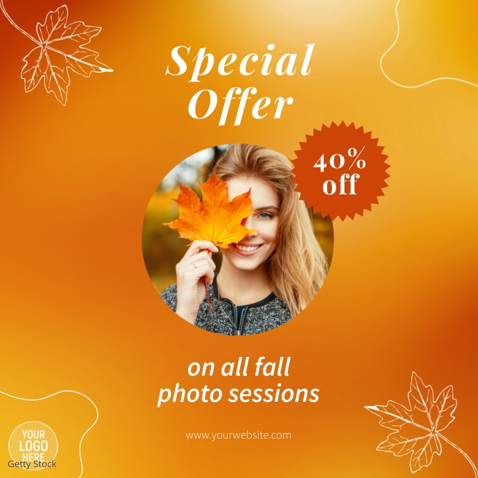 Fall Photo Sessions Social Media Pos Instagram template