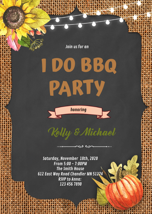 Fall pumpkin i do bbq party invitation Template | PosterMyWall