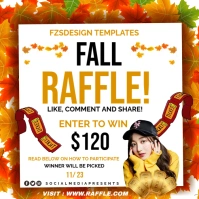 Fall Raffle Giveaway Flyer Instagram Post template