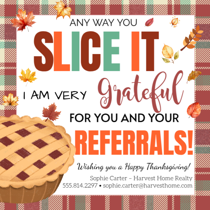 Plantilla de Fall Real Estate Referral Printable Tag | PosterMyWall