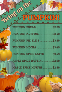 Fall Menu Items Template | PosterMyWall