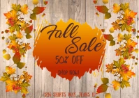 Fall Sale- Dark wood Postcard template