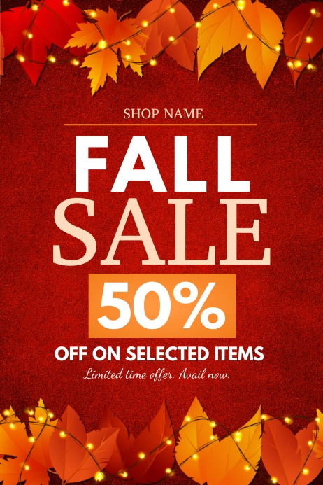 Fall Sale Script This Design Template is not available | PosterMyWall