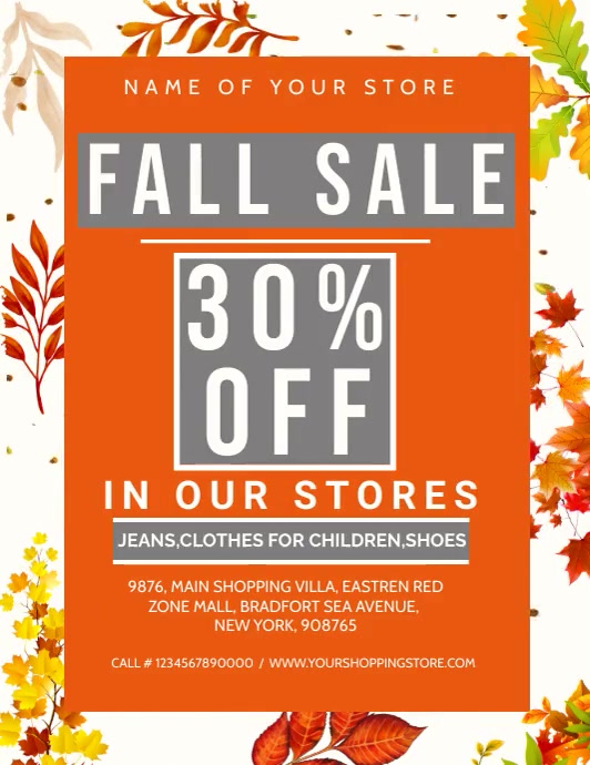 Fall Sale Printable Fall Sale Flyer Template | PosterMyWall