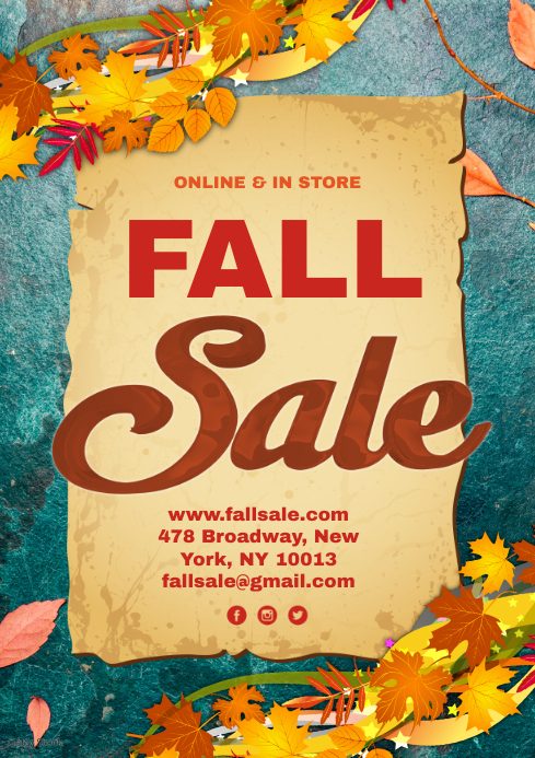 Fall Store Poster Fall Sale Poster Template | PosterMyWall