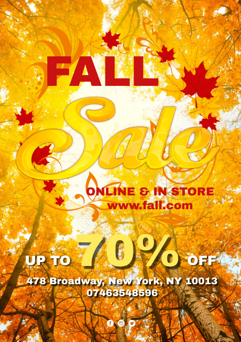 Fall Store Poster Fall Sale Poster Template | PosterMyWall