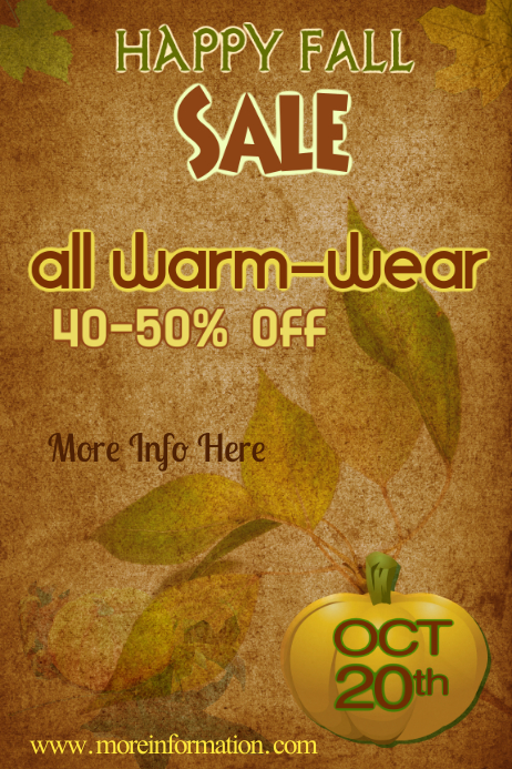 Fall Store Poster Fall Sale Poster Template | PosterMyWall