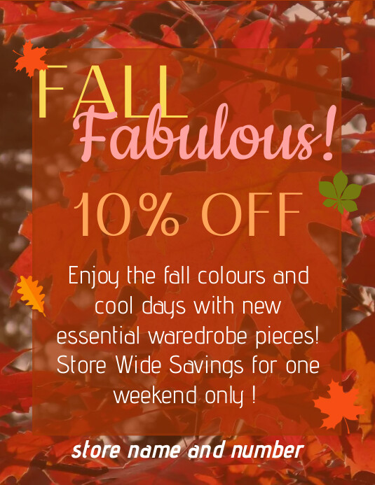 Fall Sale Retail Ad Template | PosterMyWall