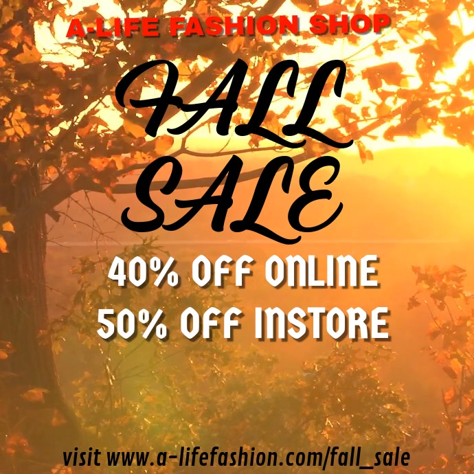 Fall Sale Script Copy of Fall Sale Video Template | PosterMyWall