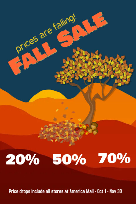Fall Store Poster fall sales/retail/mall/clearance/store/tienda Template | PosterMyWall