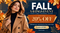 Pomarańczowy Fall Savings Event Thumbnail sa YouTube Template