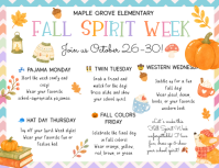 White Fall Spirit Week Folder Template
