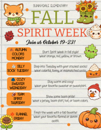 White School Spirit Week Pamflet Template