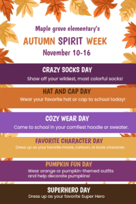 Fall Spirit Week  Pinterest Graphic template